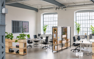 A beautifull yrefurbished warehouse, functioning as a light and airy office space